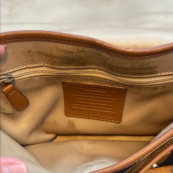 Coach Cream, Blue, and Brown Leather Crossbody Bag - Picture 13 of 16